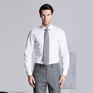 白色網(wǎng)格精選天山棉襯衫