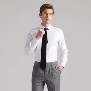 白色小方領優(yōu)質(zhì)純棉襯衫