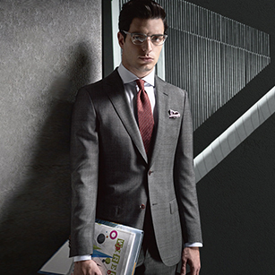 高端灰格紋輕奢經(jīng)典商務(wù)套裝