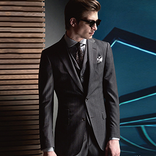 高級灰豎條紋輕奢時尚商務(wù)套裝